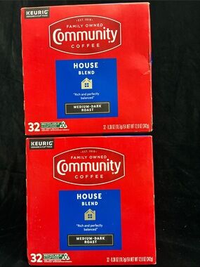 Community, Coffee House blend 64 k-cup pods medium dark roast two pack lot